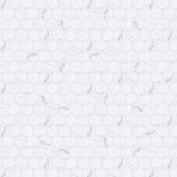 Perfect Circle Porcelain Mosaic - Smooth Carrara
