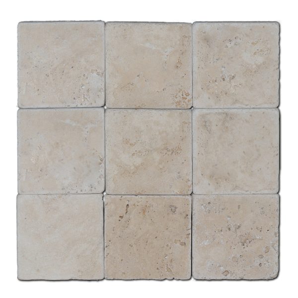 Travertine - Ivory Tumbled 4x4