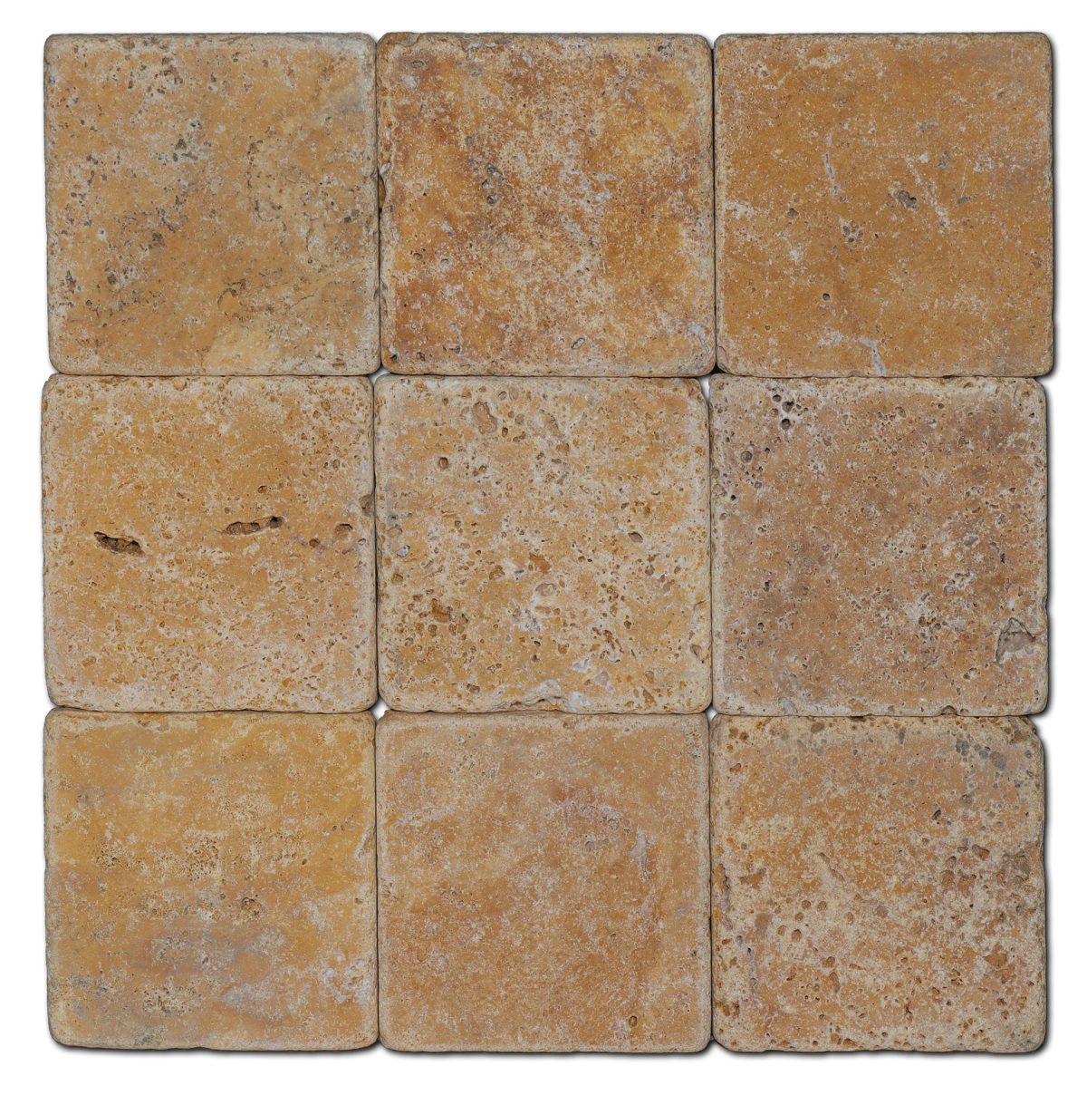 Travertine - Tuscany Gold Tumbled 4x4 - Image 1